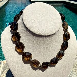 BARSE Chunky Smokey Quartz 925 Necklace